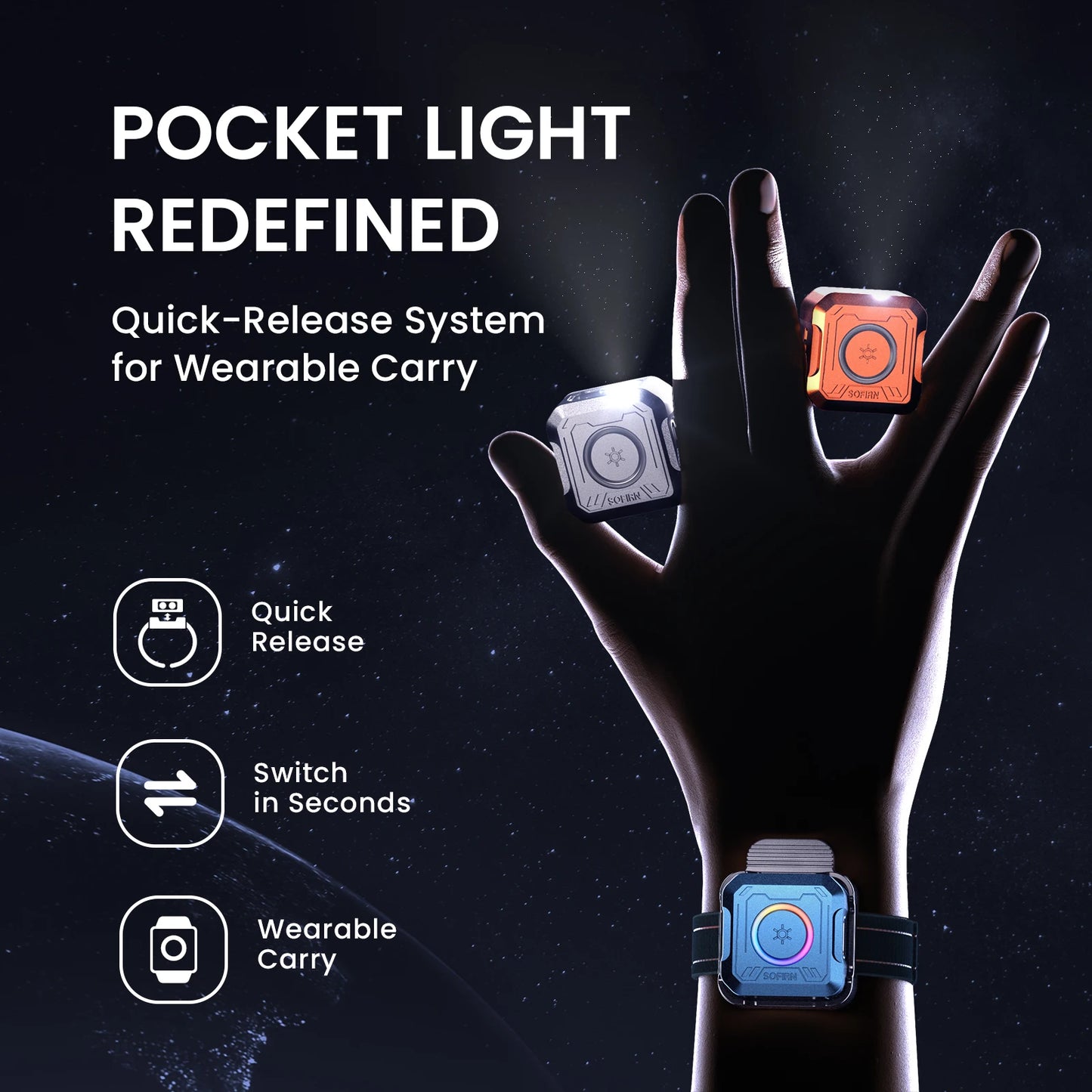 Sofirn SE1 300 Lm Pocket Flashlight With RGB Signal Ring