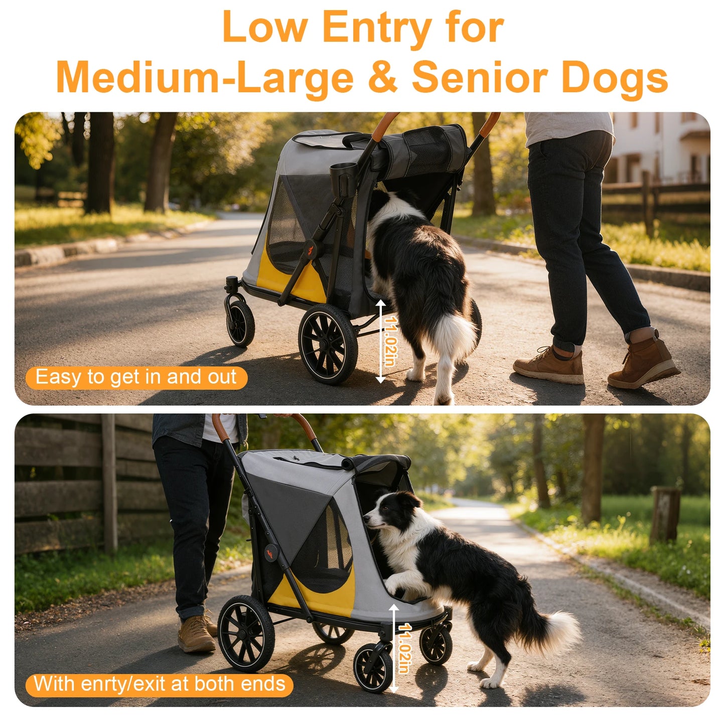 Foldable Pet Stroller for Dogs and Cats Travel in Comfort