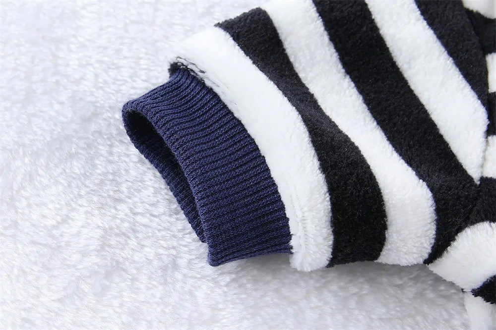 Caiban Autumn Winter Dog Fleece Jumpsuit Coat With Leash Ring