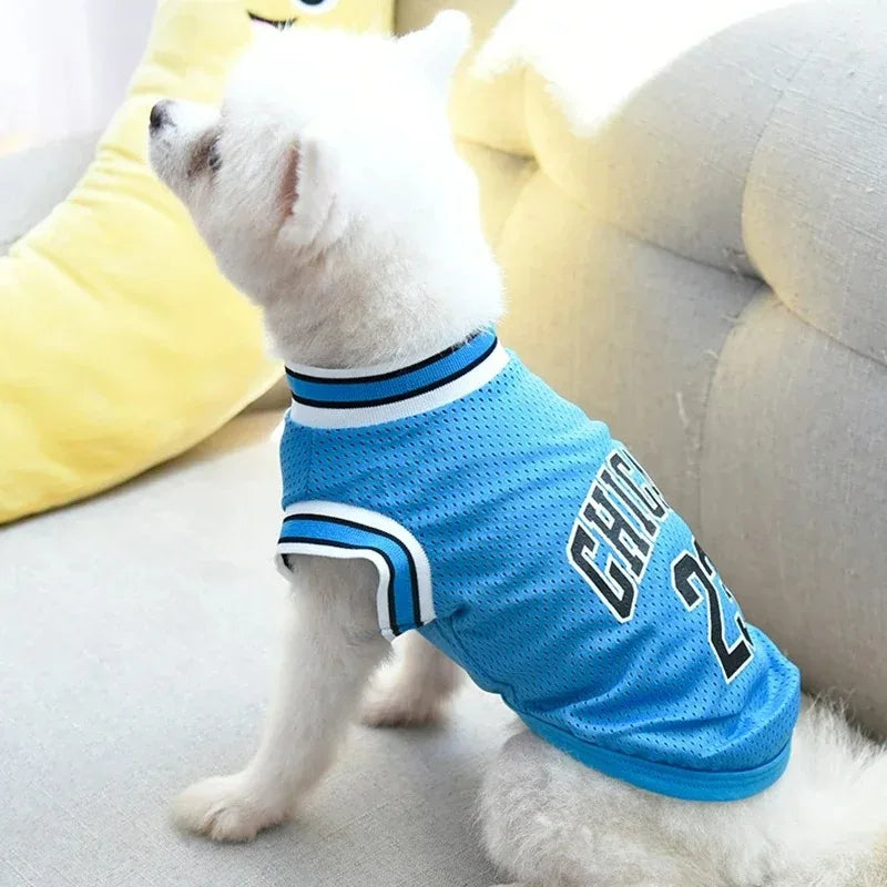 Dog Basketball Jersey Mesh Pet Clothes Breathable Sport Vest