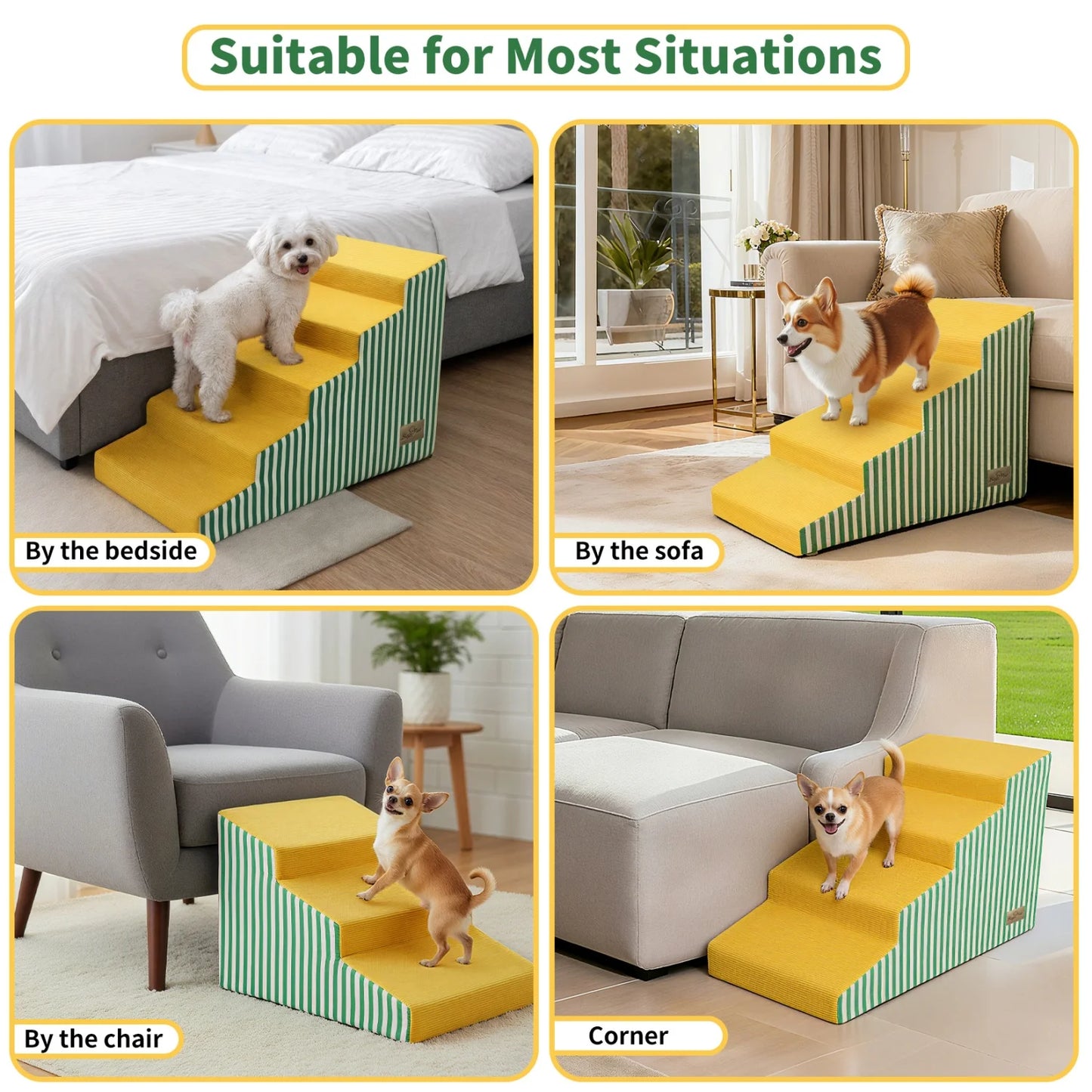 Dog Bed And Sofa Stairs With High Density Foam Ramp