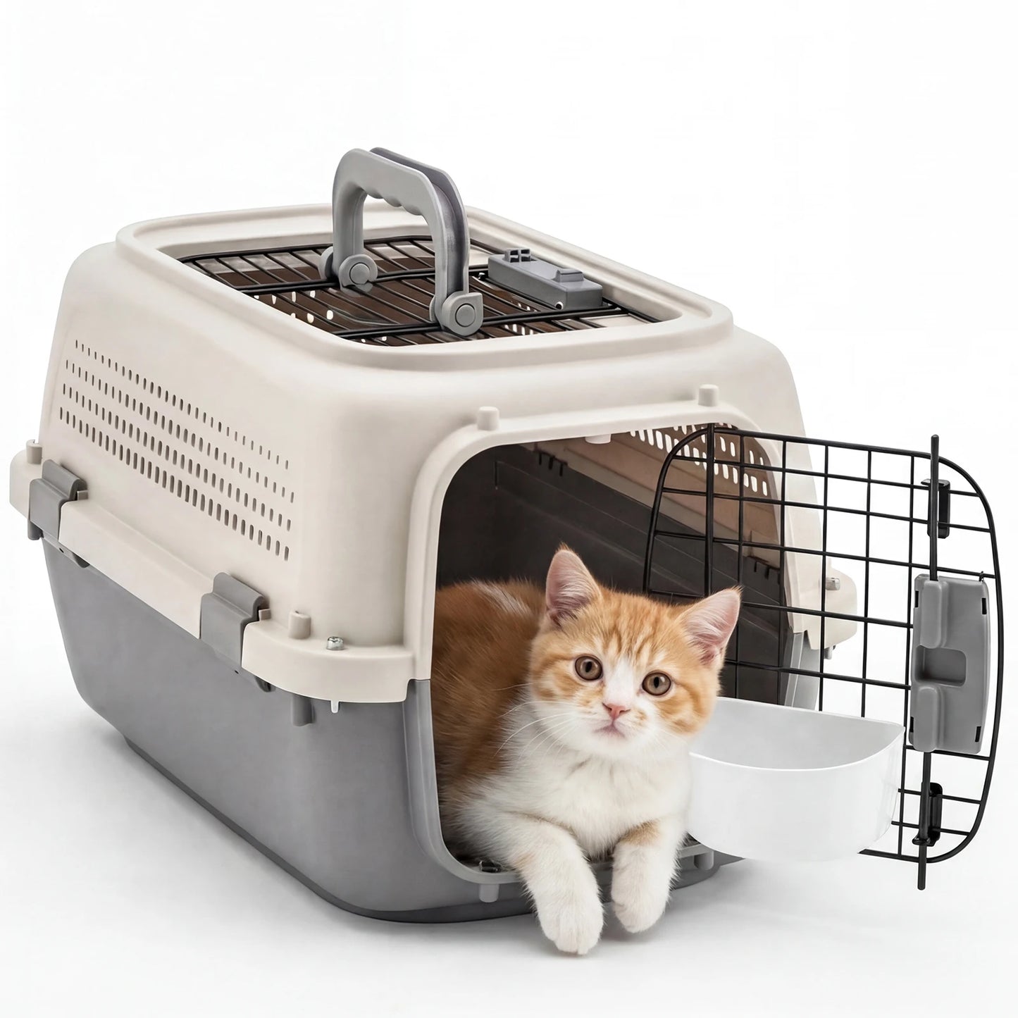 Pet Carrier For Small Dogs And Cats Front Top Load Wire Door Crate