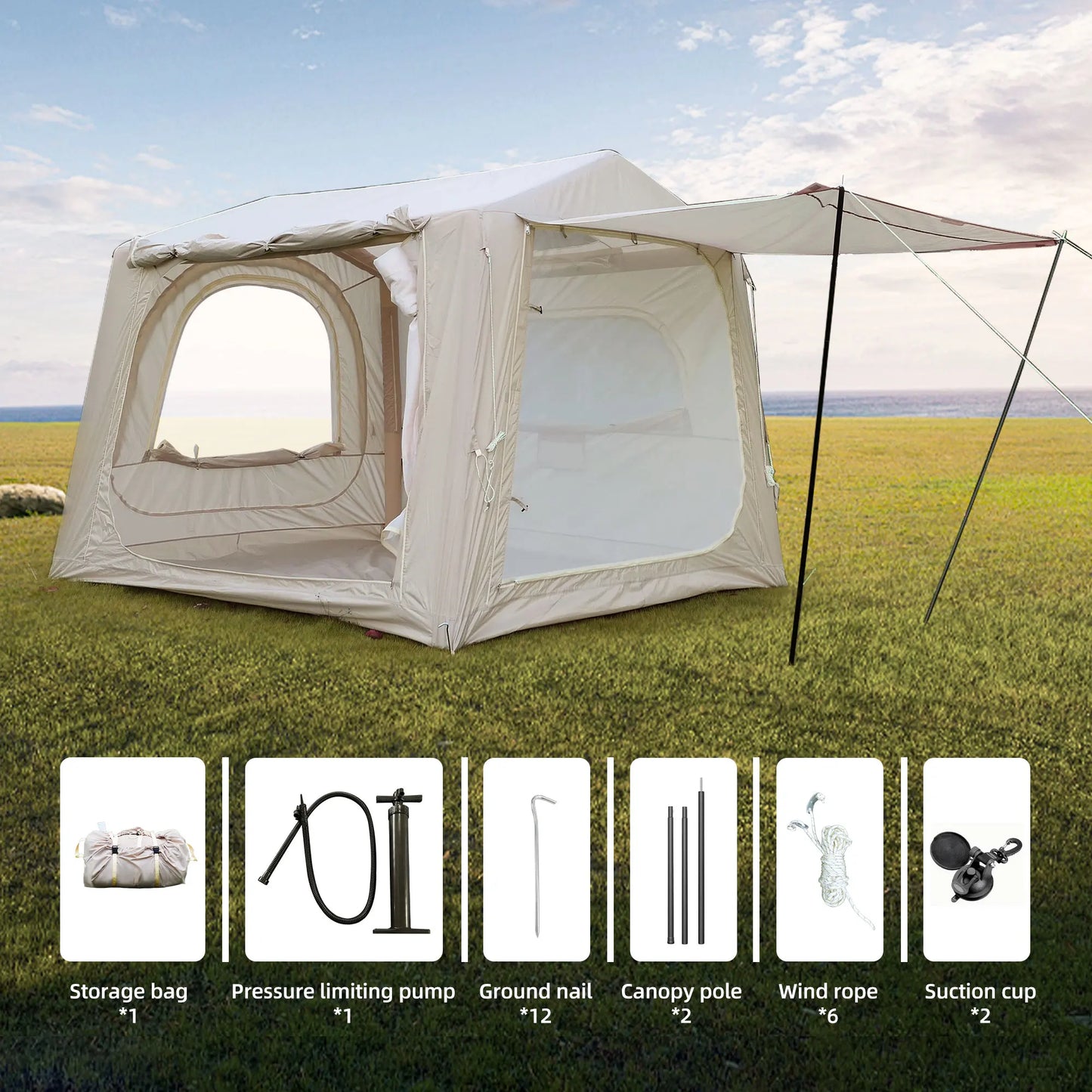 Inflatable SUV Camping Tent With Easy Setup Waterproof Glamping