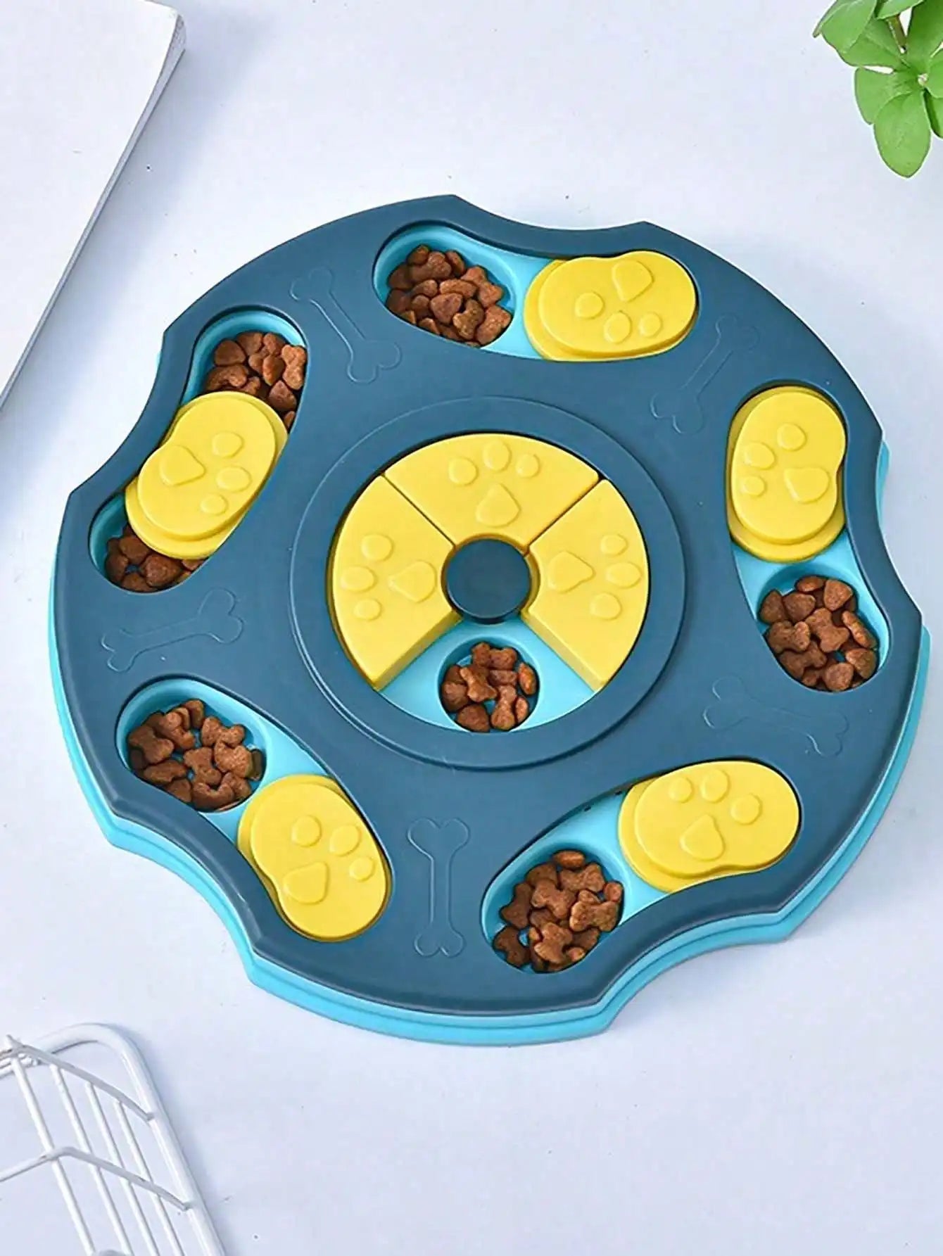 Durable Interactive Dog Cat Slow Feeder Bowl Puzzle Food Dispenser