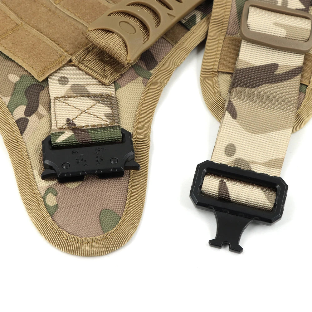 PETRAVEL Military Malinois Dog Harness Vest Set With Leash Patches