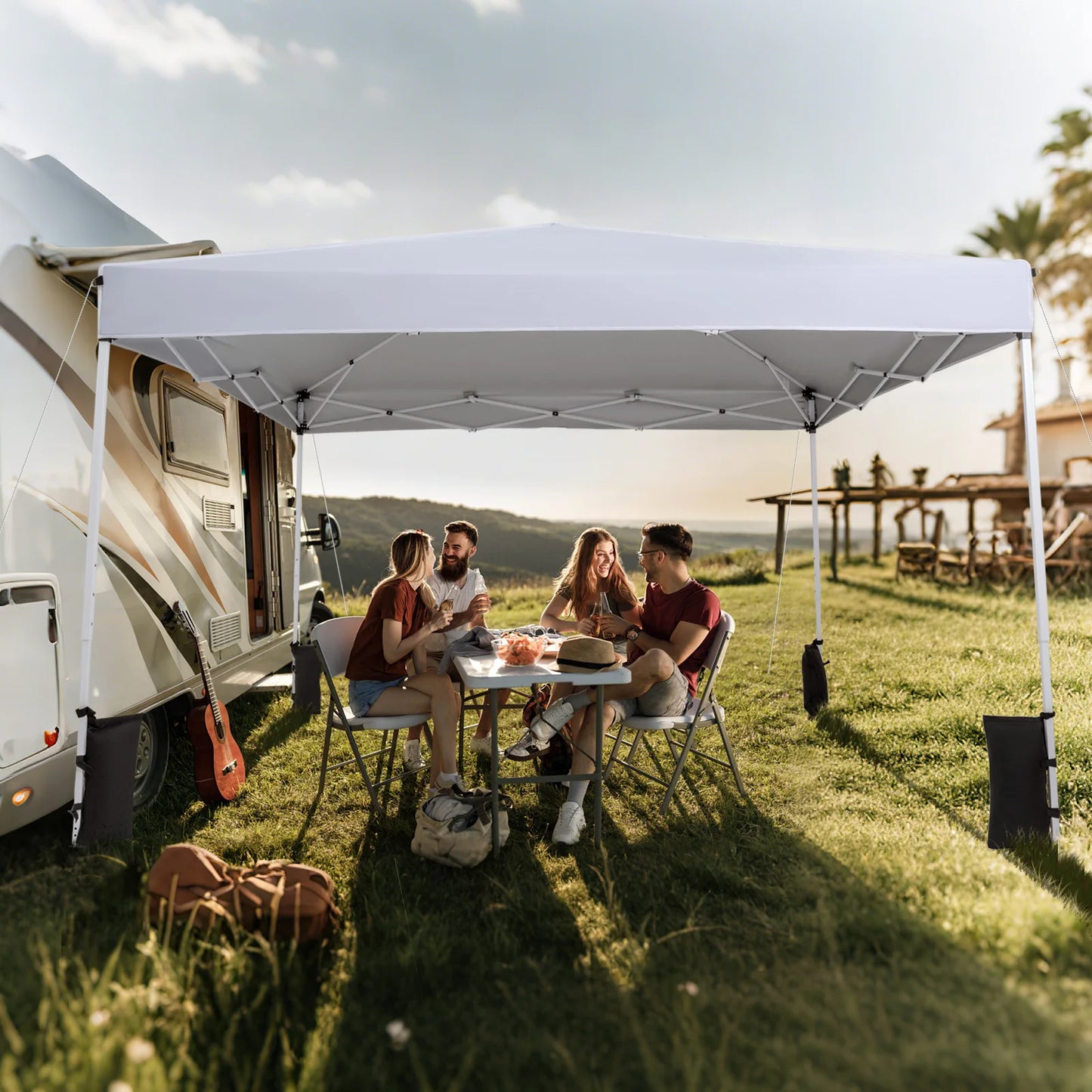 HOMASIS Pop Up Canopy Tent With Carrying Bag And Accessories