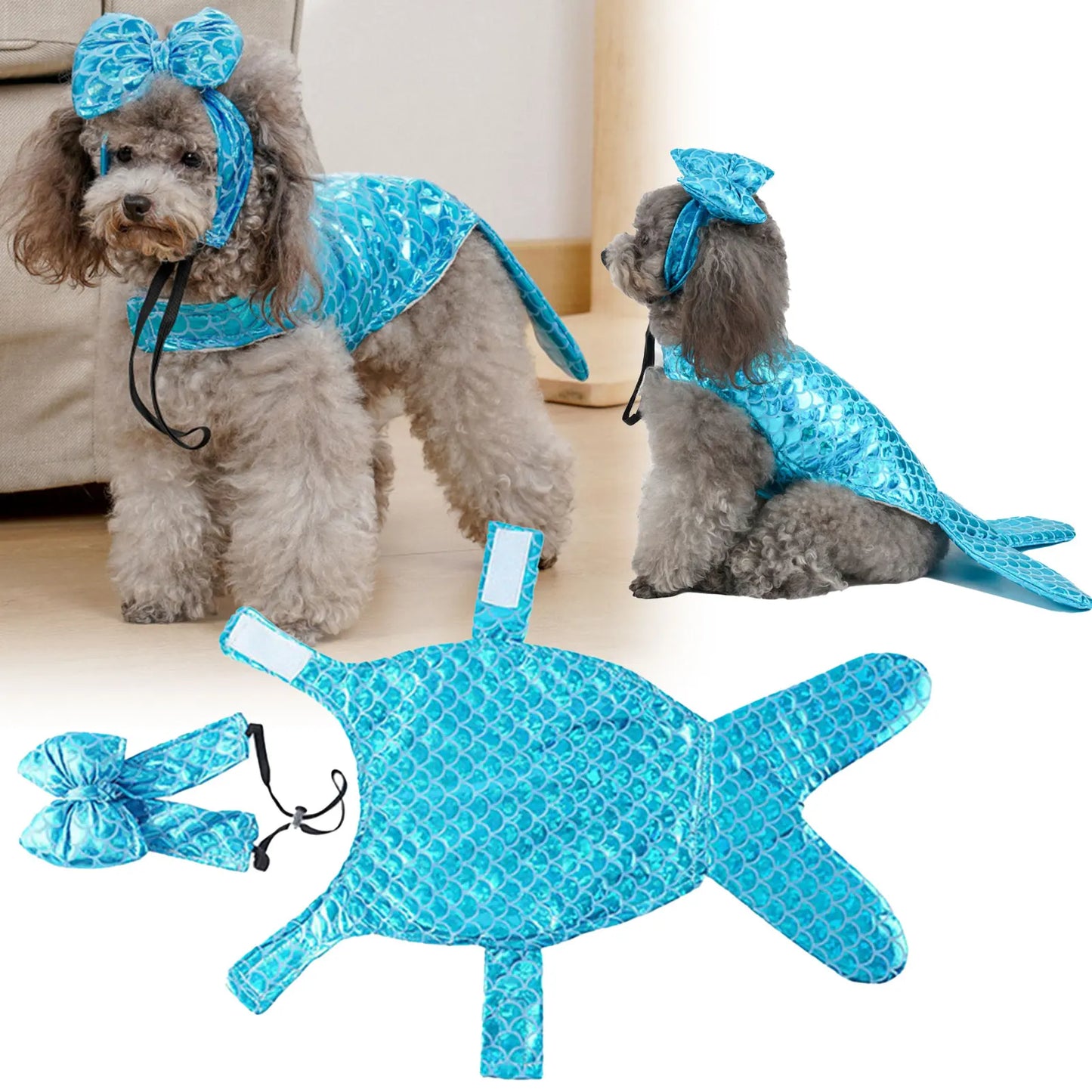 Mermaids Dog CostumeS/M/L/XL Personalised Funny Dog Costumes,Cute Cosplay Party Dog Clothes For Photo Shoots Pet Supplies