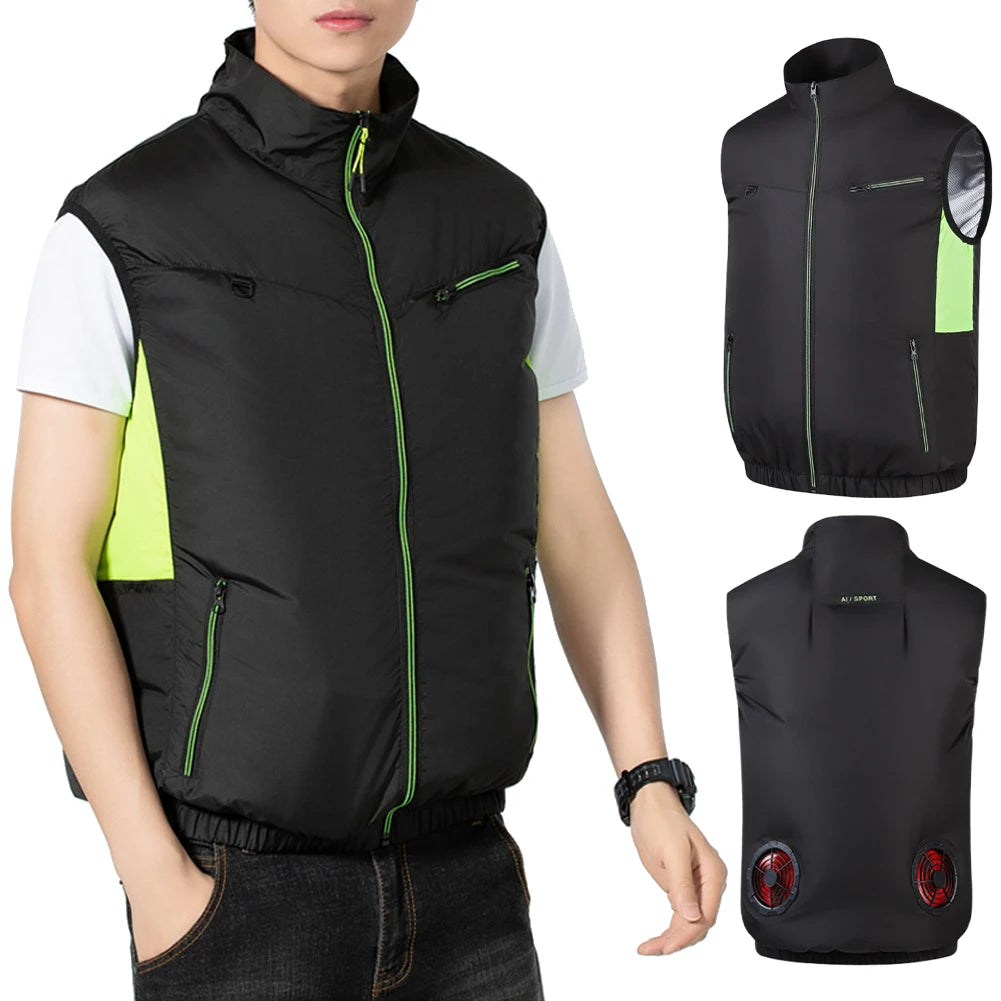 Wearable Cooling Vest With Air Conditioning Fan For Outdoor Summer