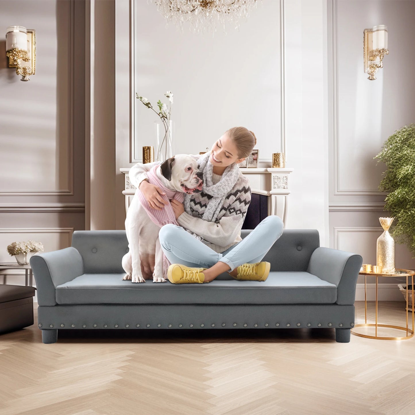 Borwart Luxury Heavy Duty Pet Sofa Bed With Removable Cover