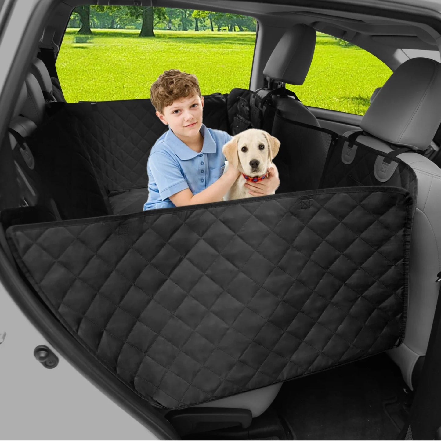 BINGOPAW Dog Car Seat Cover Back Seat Extender Pockets Waterproof