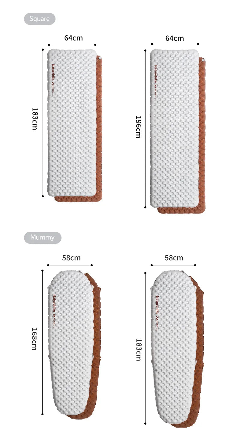 Naturehike Ultralight Inflatable Sleeping Pad R Value 5.8 Outdoor Camping