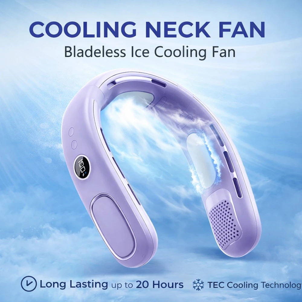 N90 Neck Fan Bladeless Wearable USB Rechargeable With 5-Speed Modes