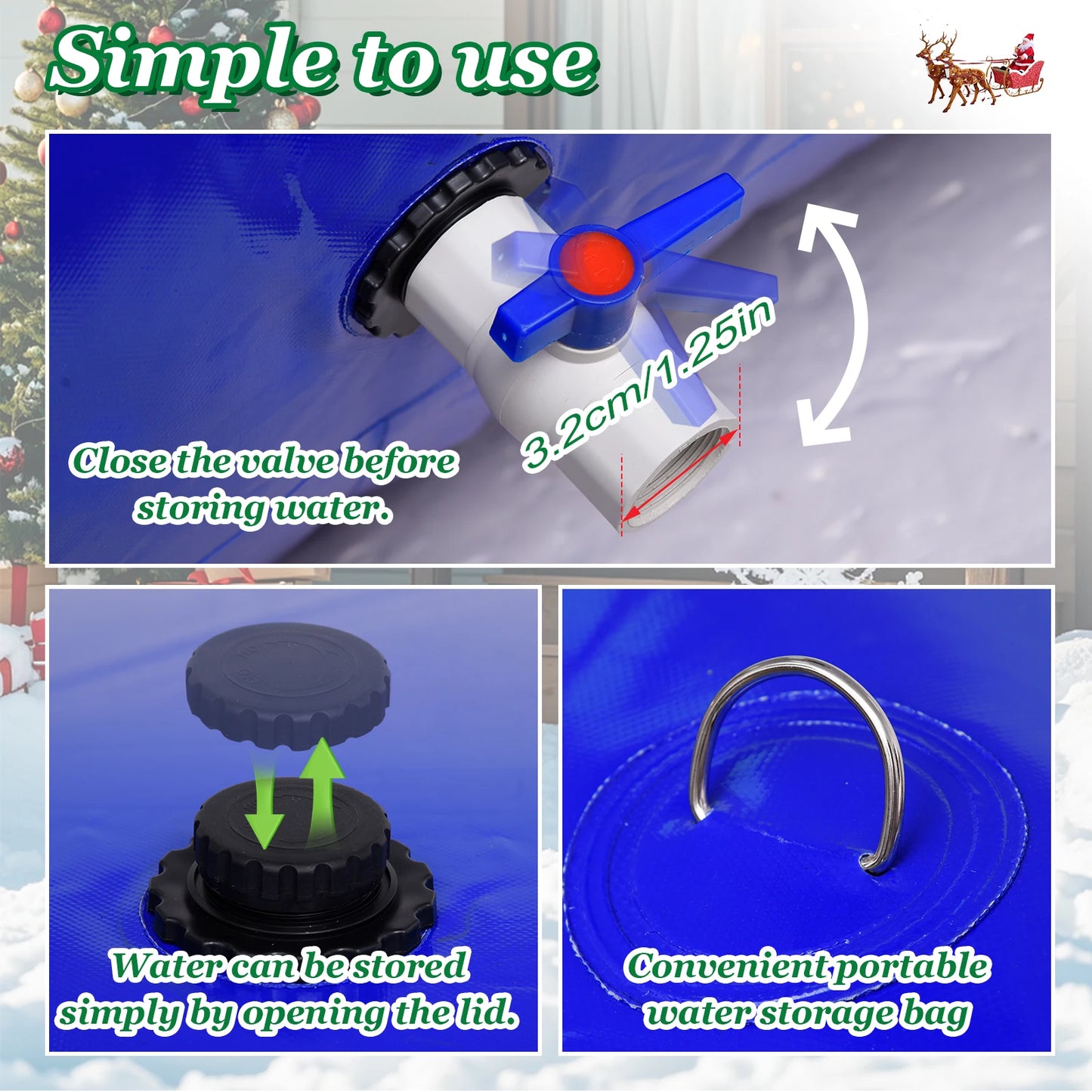 Water Storage Bladder Foldable Soft Water Bag With Valve