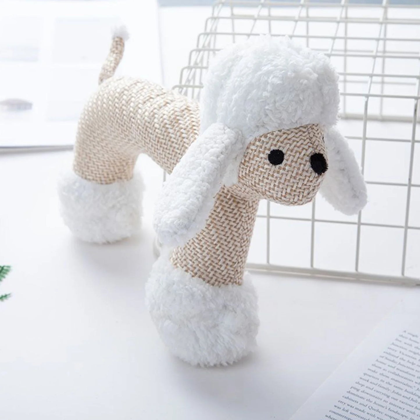Interactive Squeaky Puppy Plush Dog Toy Cute Wear Resistant Material