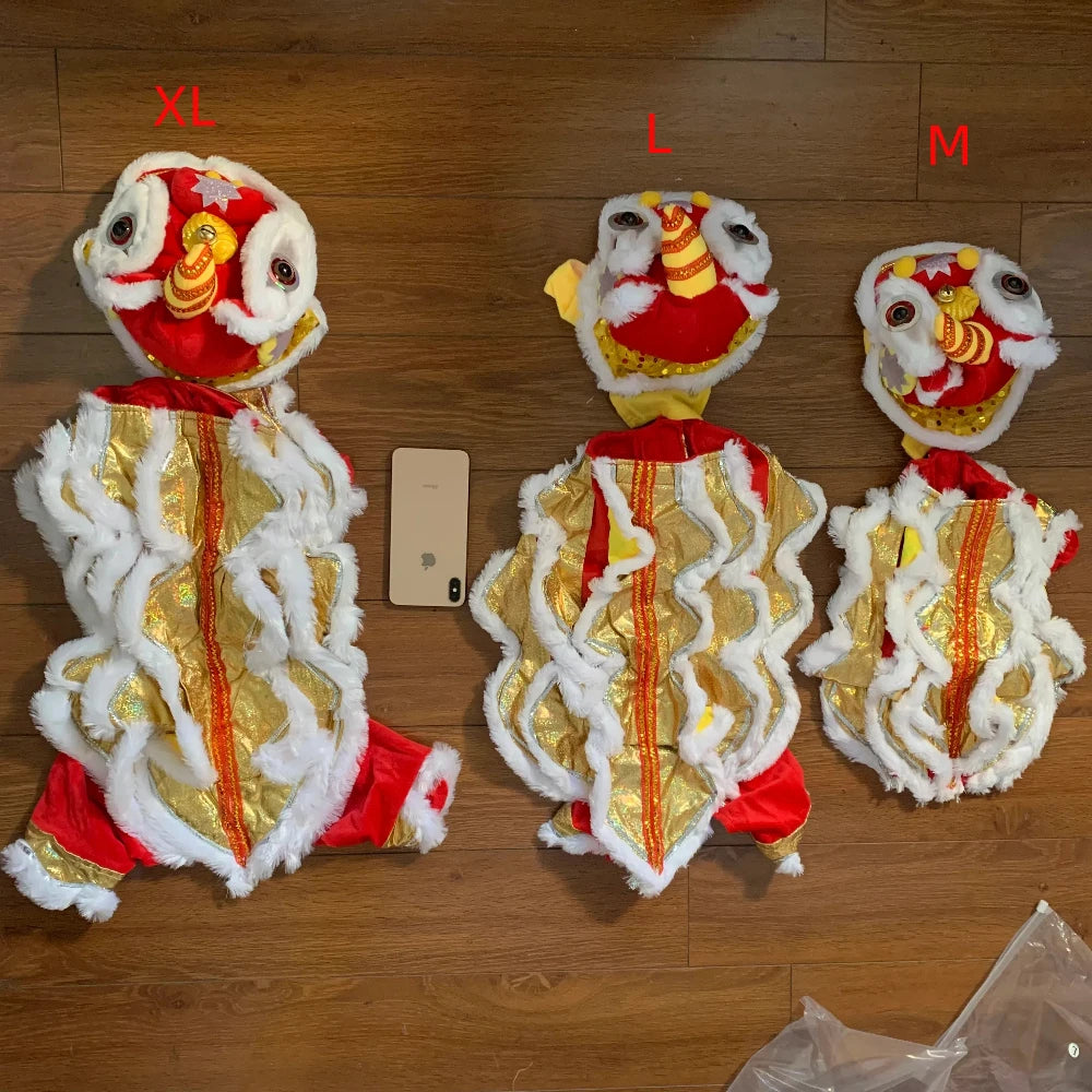 2026 Costume Lion Dance Dog And Cat Spring Festival Dog Costume Chinese New Year Role Play Puppy Pet Chihuahua Puppy Costume