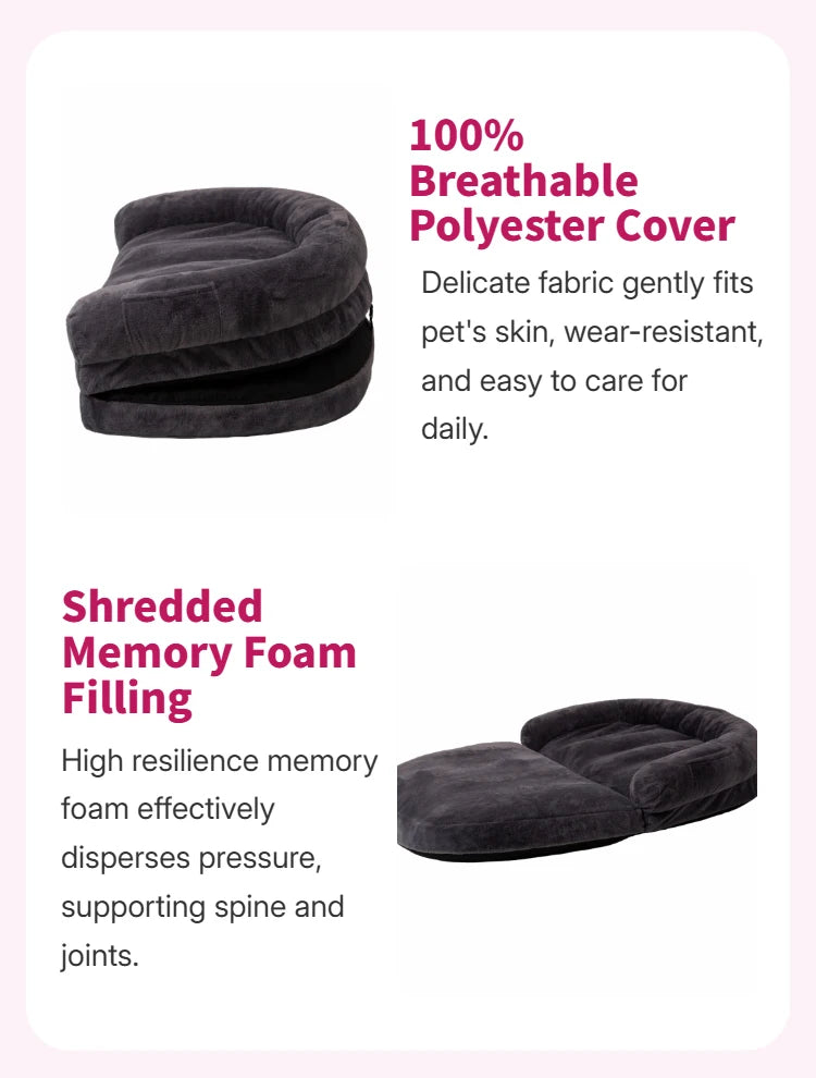 Dual-Use Pet Bed Foldable Cozy Cuddler for Pets and Owners
