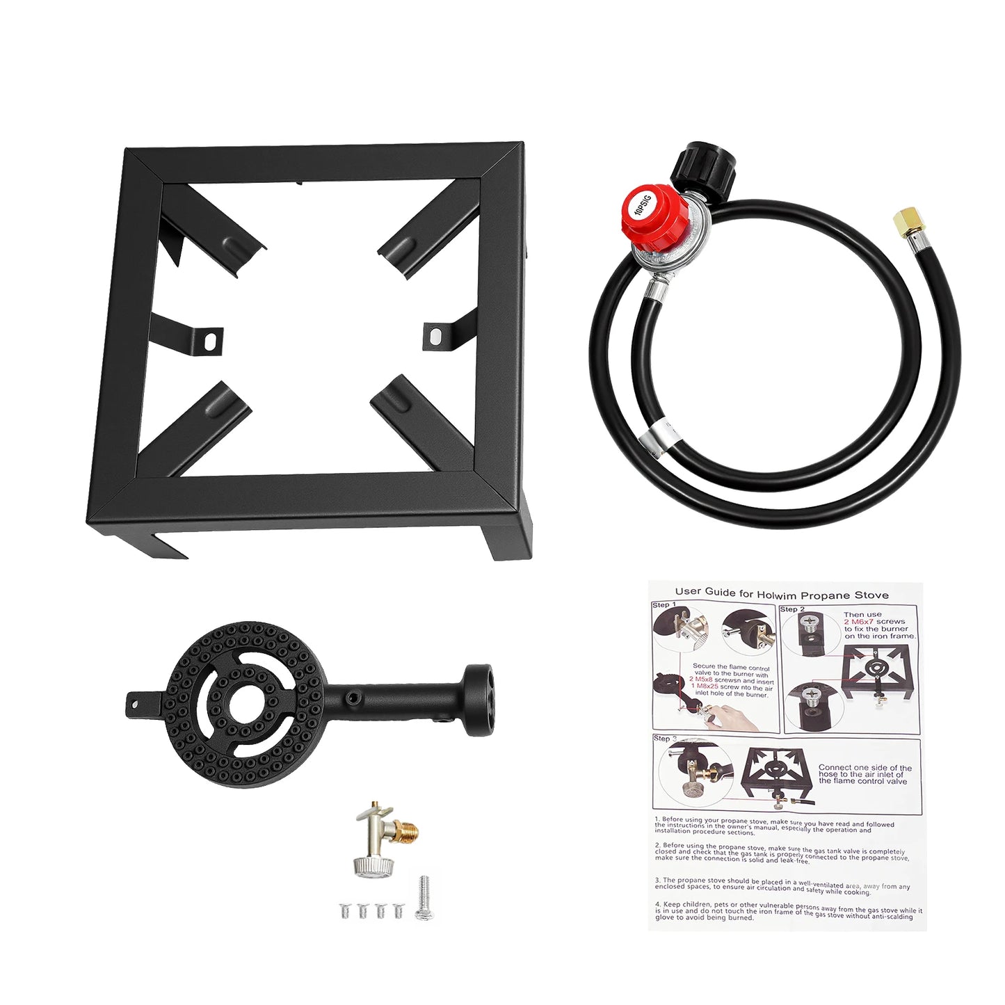 Portable Double Burner Gas Stove With 0-10 PSI Regulator
