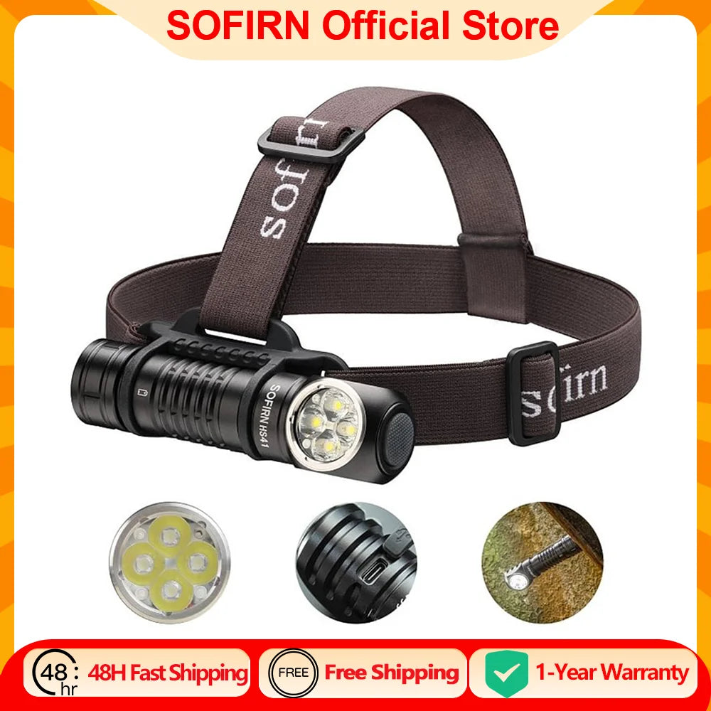 Sofirn HS41 Headlamp 4000LM USB C Rechargeable SST20 LED