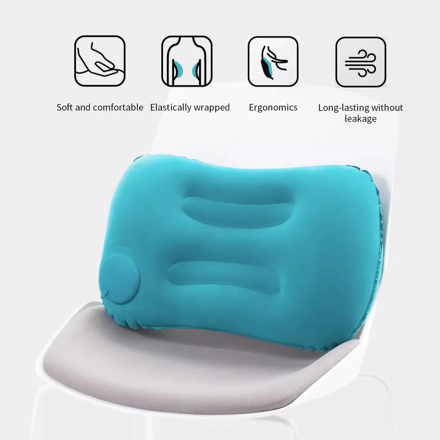 Portable Inflatable Pillow For Neck And Lumbar Support