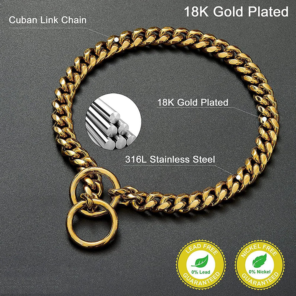 Stainless Steel Chain Collar for Dogs Durable Training Collar