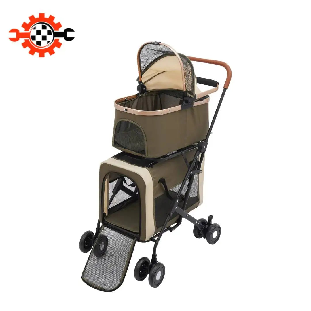 Bymaocar Foldable Pet Stroller Heavy Duty Portable Travel Sunshade Locks