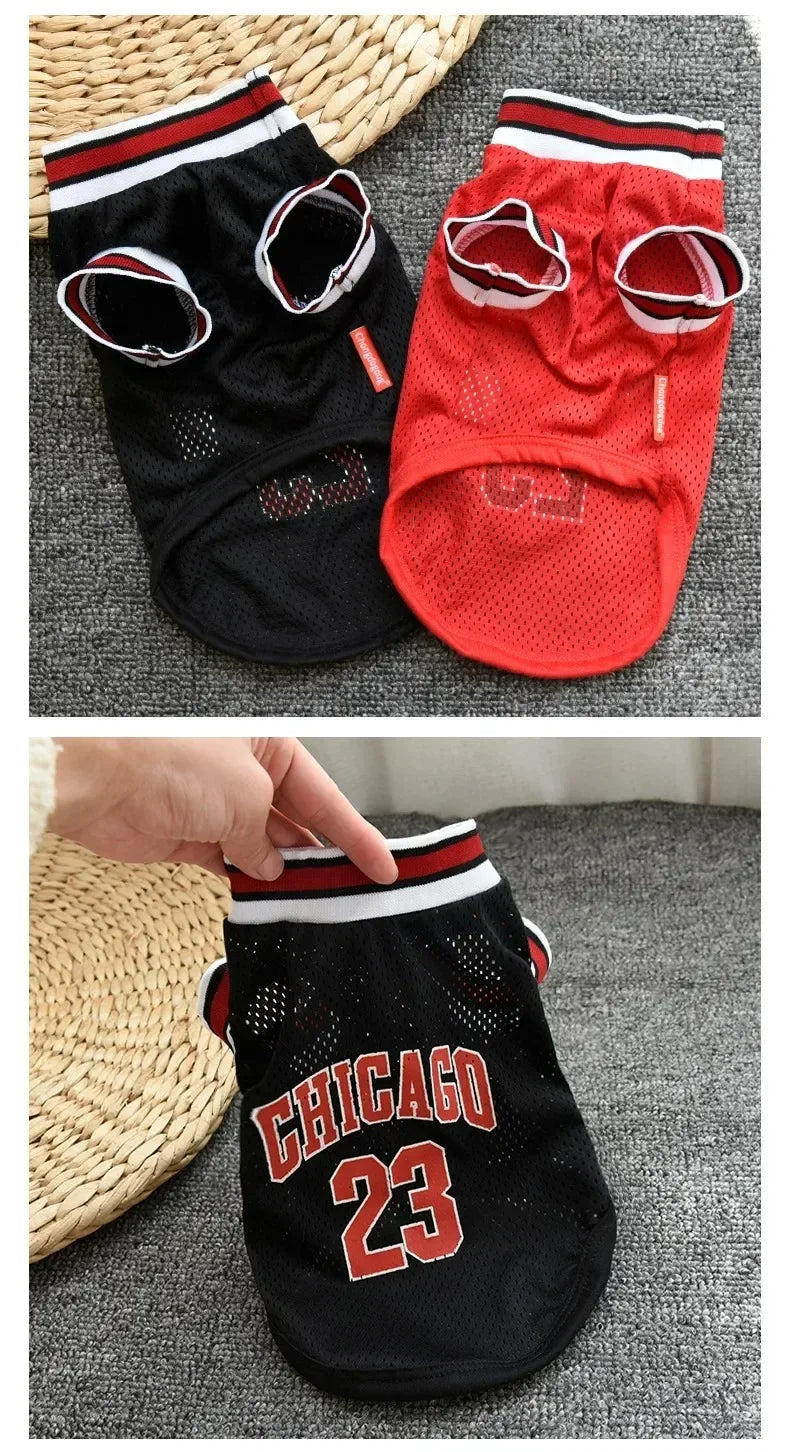 Dog Basketball Jersey Mesh Pet Clothes Breathable Sport Vest