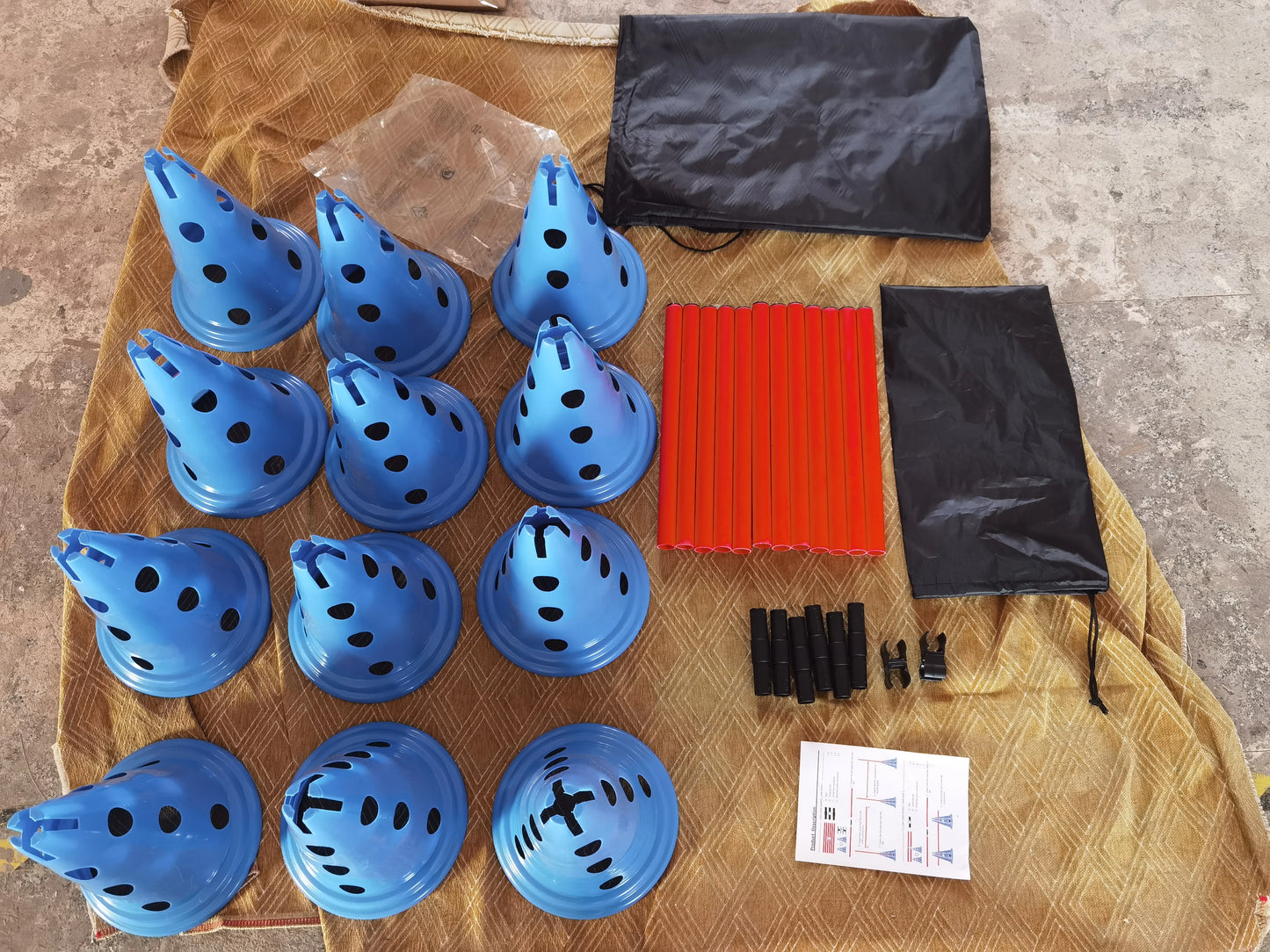 Dog Agility Hurdle With 12 Cones And 6 Rods Heavy-Duty