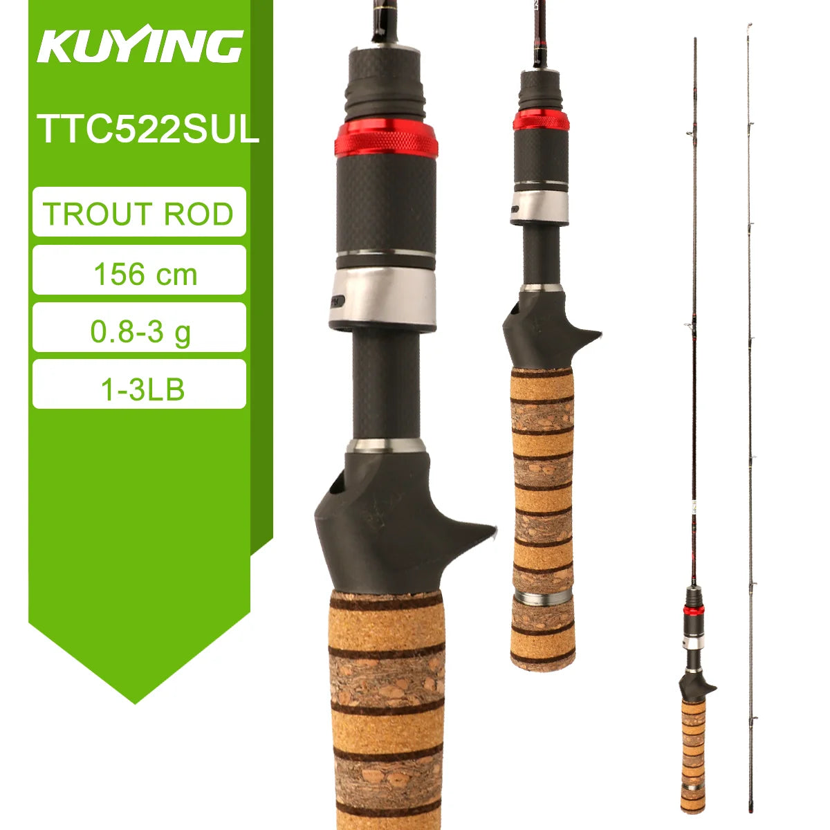 KUYING TETON Spinning Casting Rod For Fishing Lure Rods BFS Pole Carbon 0.8-8g 1-8lb FUJI Parts Baitcaster