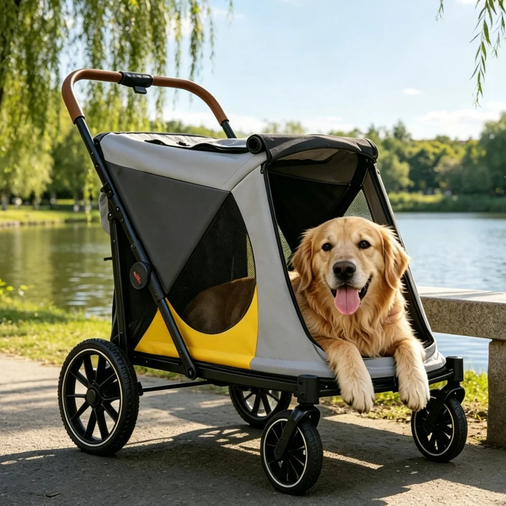 Foldable Pet Stroller for Dogs and Cats Travel in Comfort