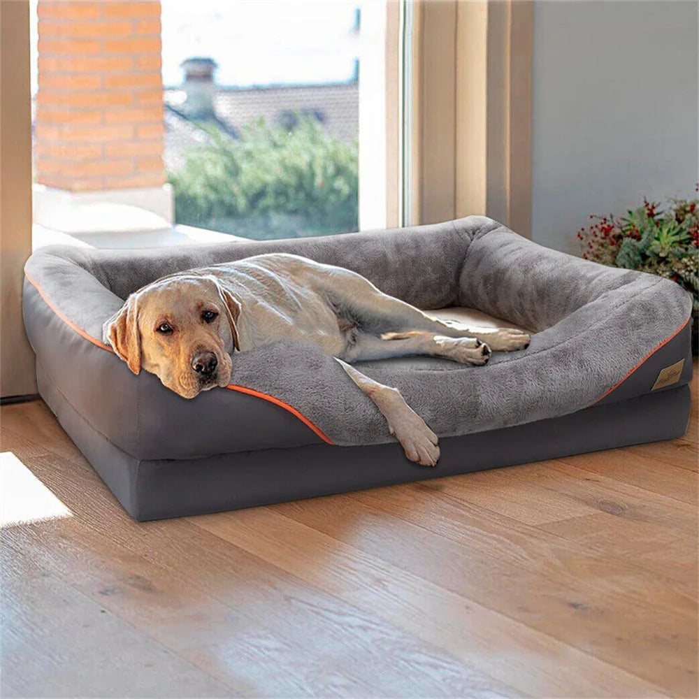 BORWART Orthopedic Memory Foam Dog Bed With Removable Cover