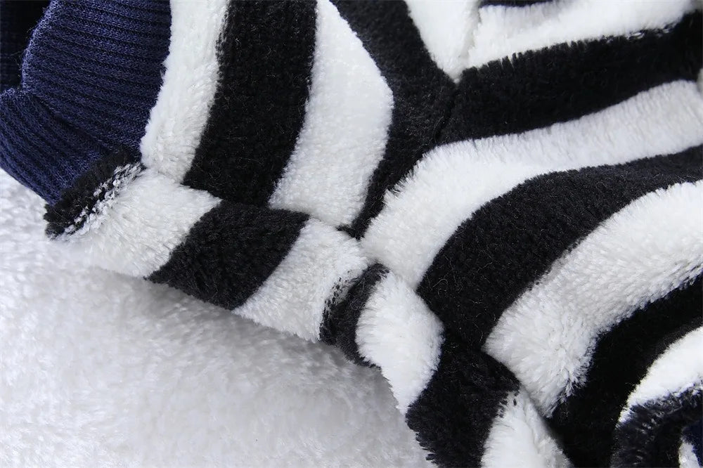 Caiban Autumn Winter Dog Fleece Jumpsuit Coat With Leash Ring