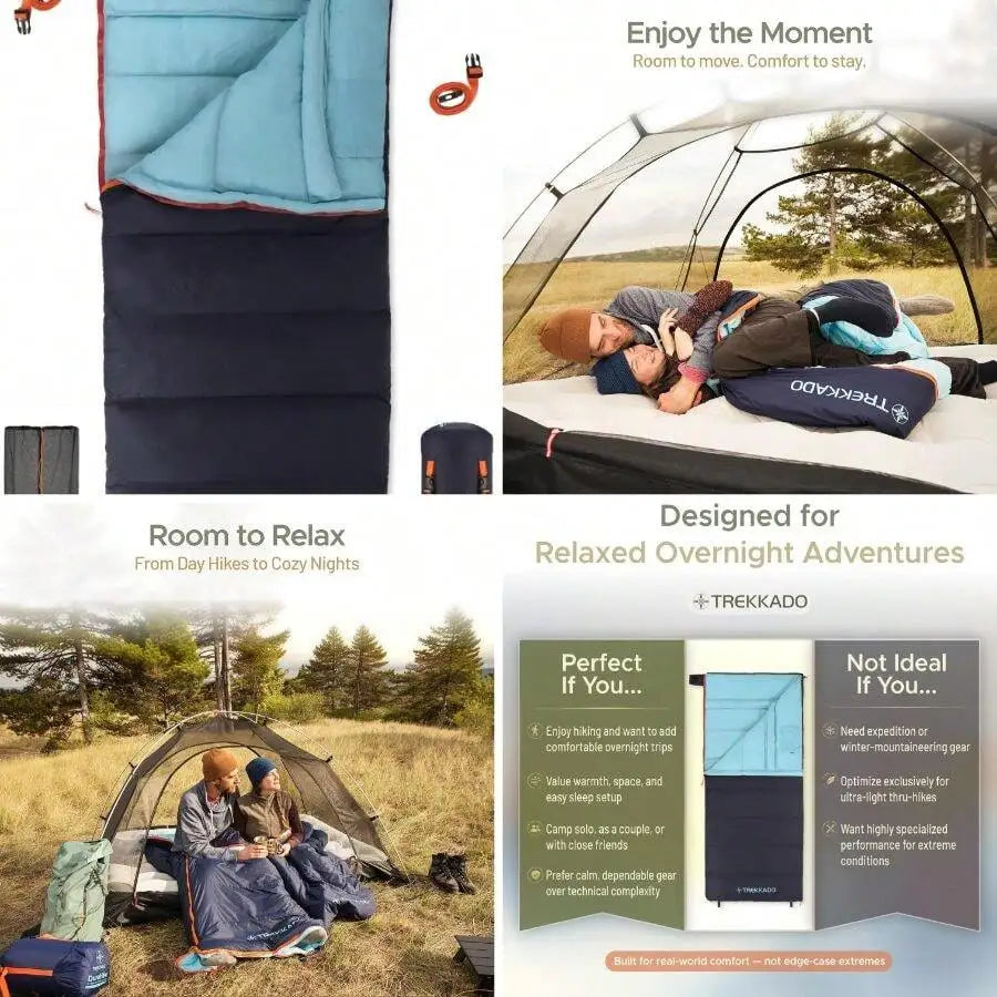Lightweight Rectangular Camping Sleeping Bag For Adults With Pad Attachment
