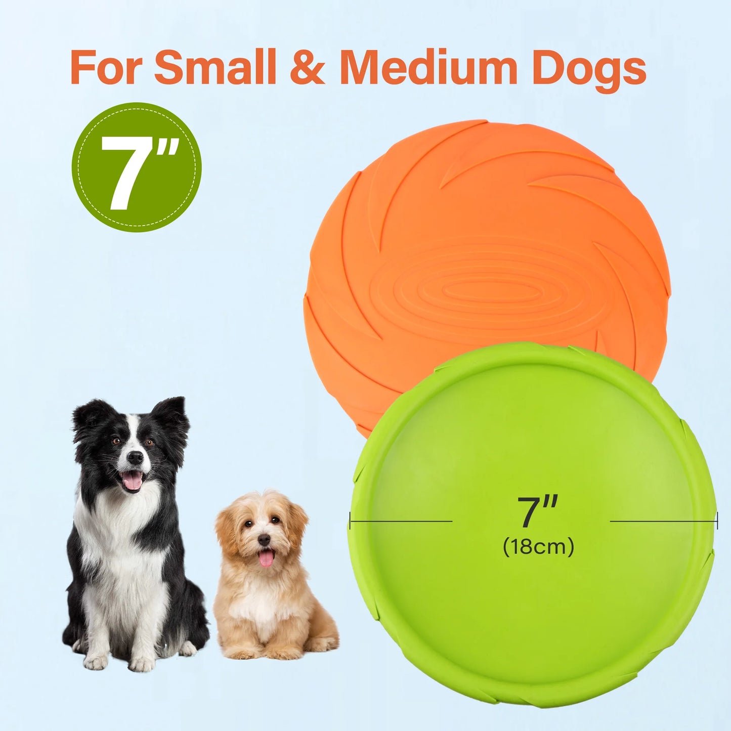 Dog Flying Disc 2 Pack Durable Rubber Floating Saucer Toy
