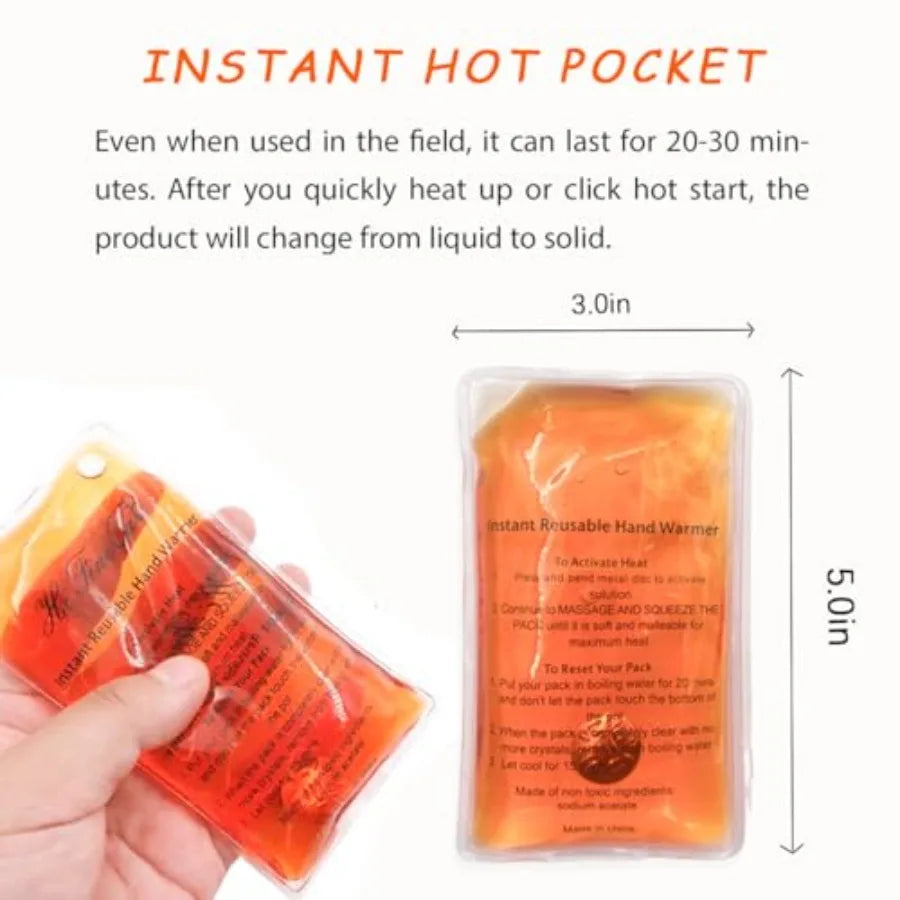 Reusable Snap Heat Pack Hand Warmer Gel For Camping Outdoor