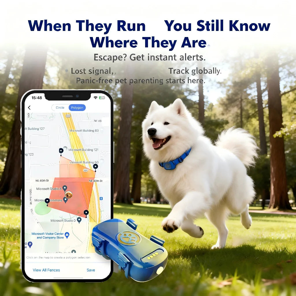 WANWAYTECH GPS Pet Tracker Real Time Tracking For Dogs And Cats Unlimited Range