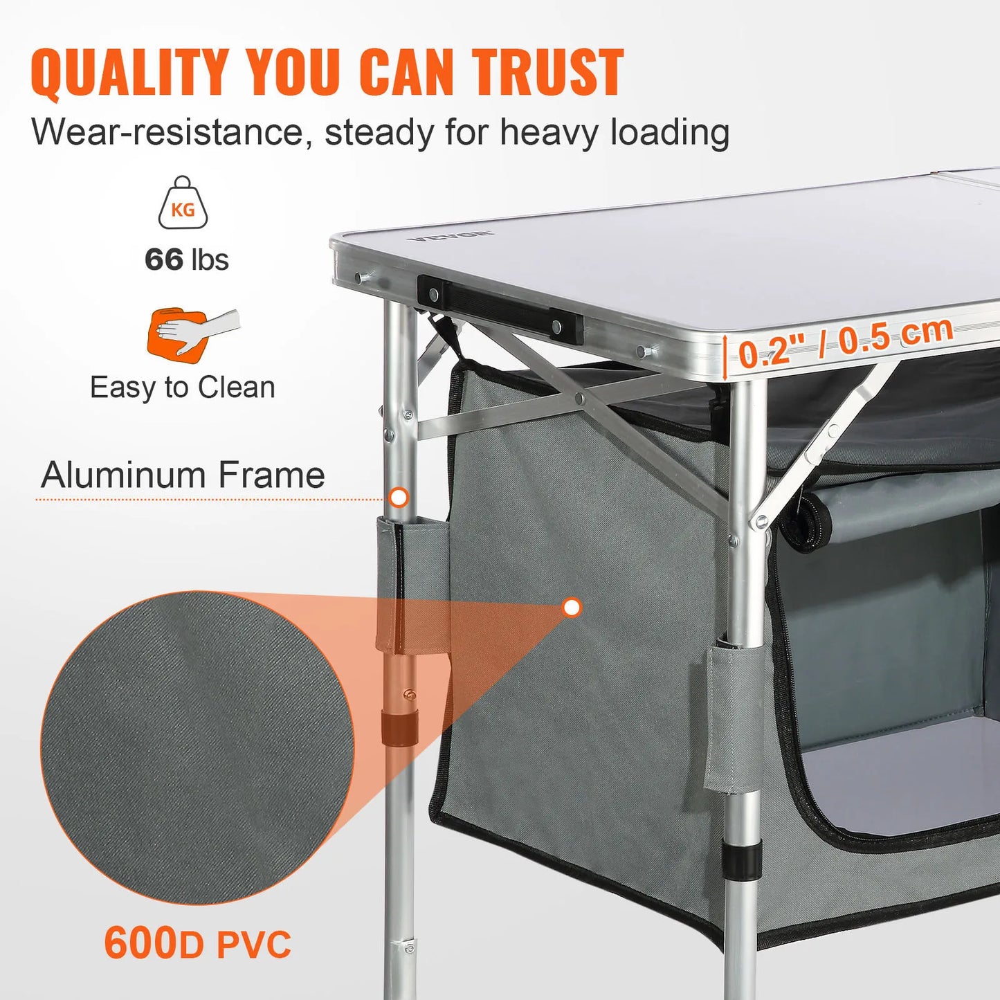VEVOR Camping Kitchen Table Folding Outdoor Prep Station