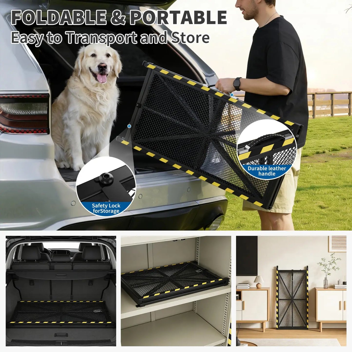 DishyKooker Heavy Duty Folding Steel Dog Ramp For Vehicles