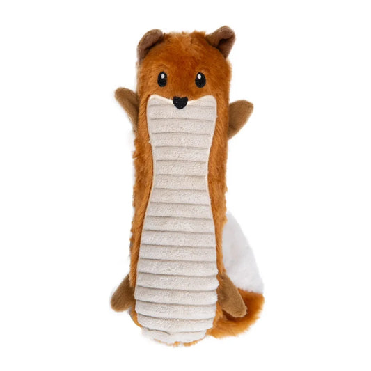 Squeaky Plush Fox Dog Toy No Stuffing Chew Resistant Interactive Teether