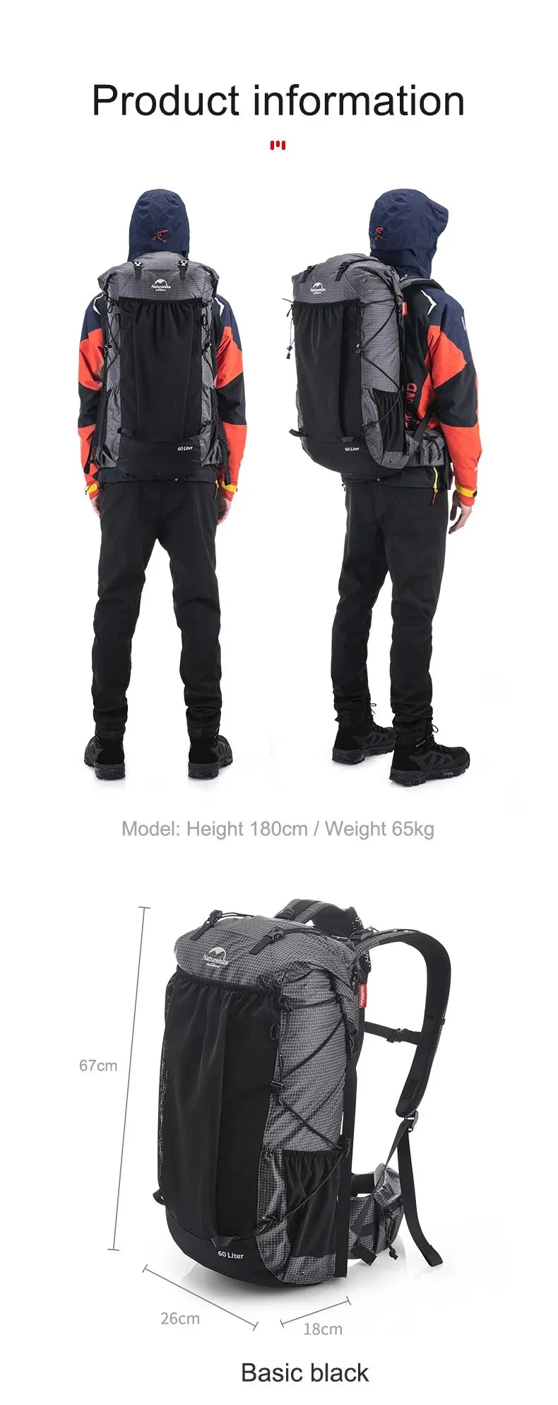 Naturehike Rock Outdoor Hiking Backpack With Rain Cover
