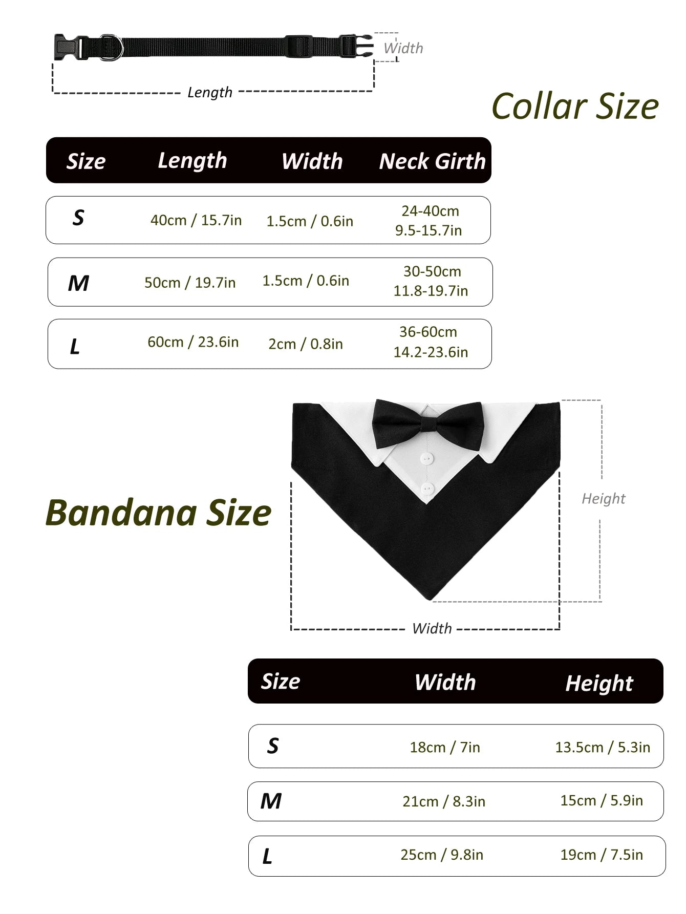 Sucado Bow Tie Dog Collar Tuxedo Bandana For Pets Wedding