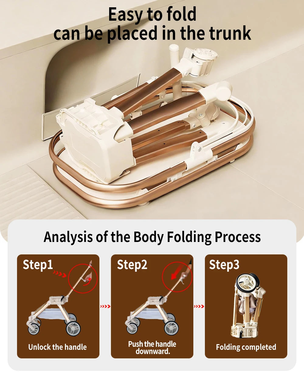 Pet Stroller 2-In-1 Convertible One-Click Folding for Dogs and Cats