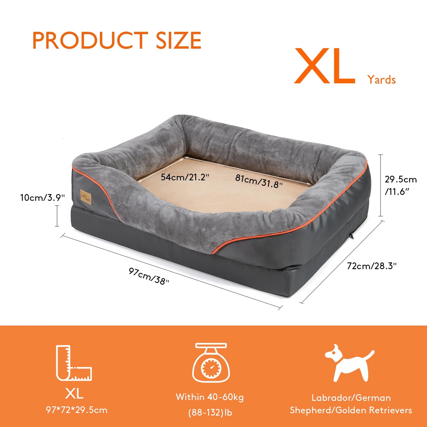 BINGOPAW Dog Bed Soft Fleece Removable Washable Cover Waterproof
