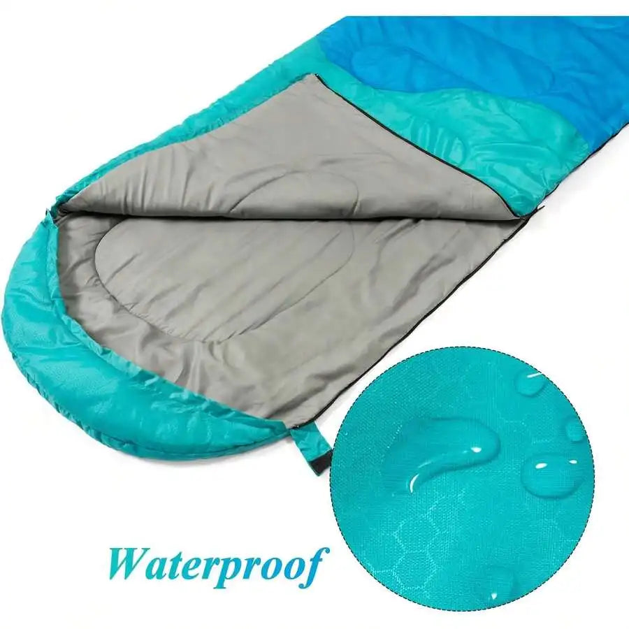 3 Season Sleeping Bag For Adults Lightweight Portable Cold Weather Camping