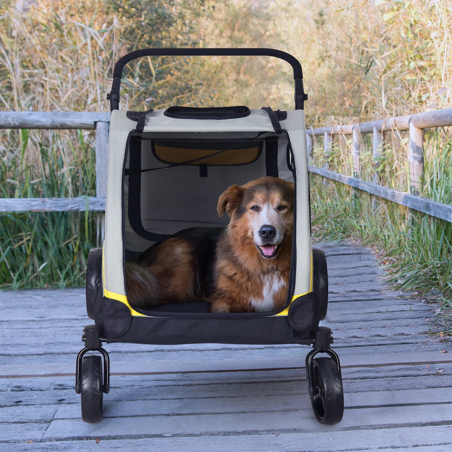 Portable Four Wheel Dog Stroller Foldable For Outdoor Travel