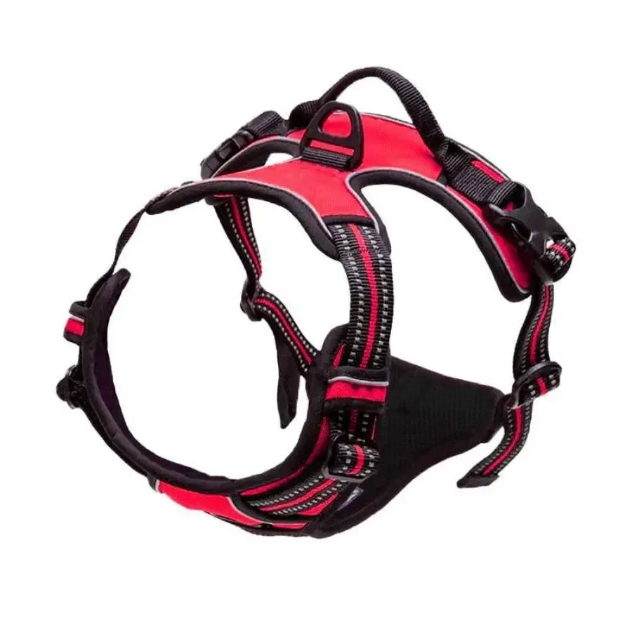 Leather Dog Collar Harness Leash Set For All Breeds