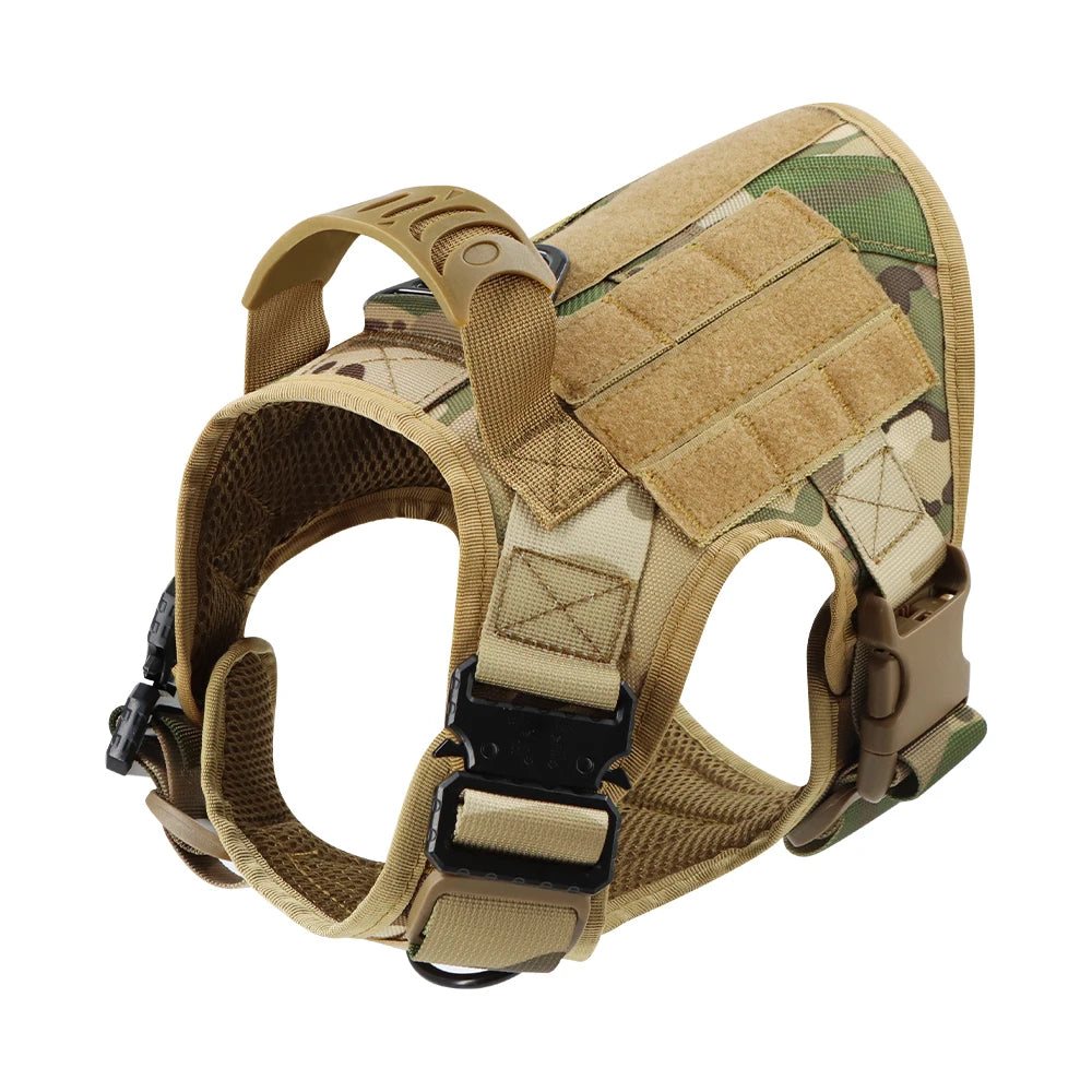PETRAVEL Military Malinois Dog Harness Vest Set With Leash Patches