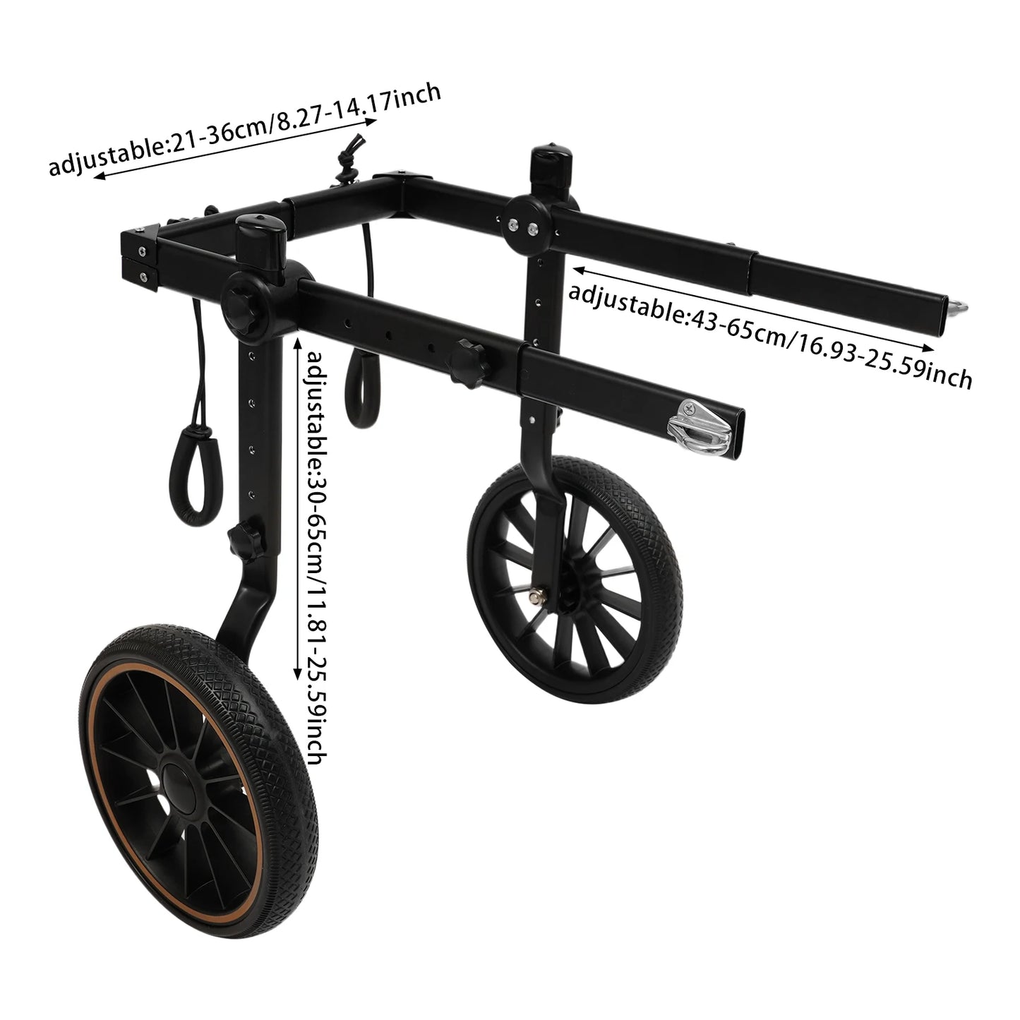 Adjustable Dog Wheelchair Hind Leg Walker Aluminum Alloy Pet Cart