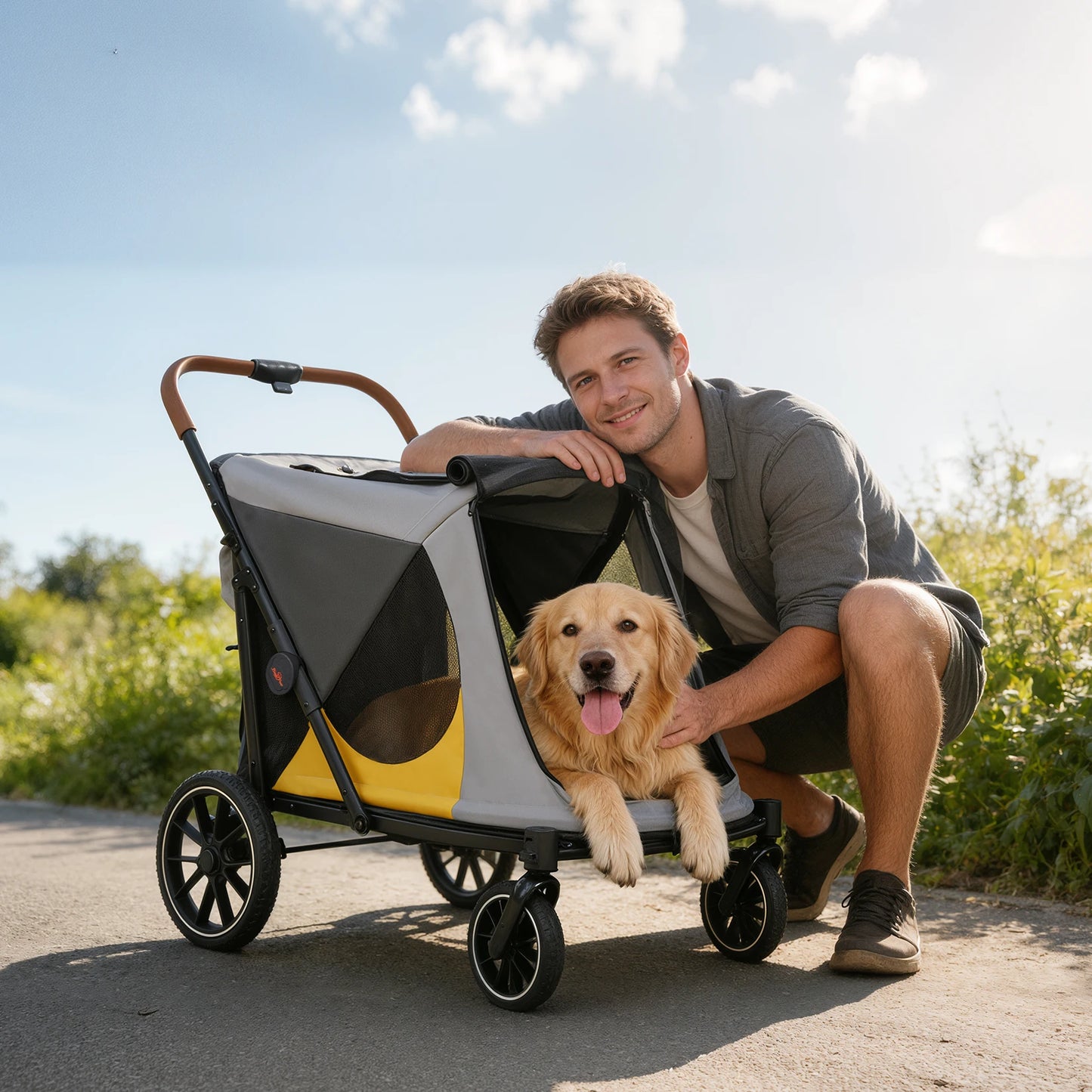 Foldable Pet Stroller for Dogs and Cats Travel in Comfort