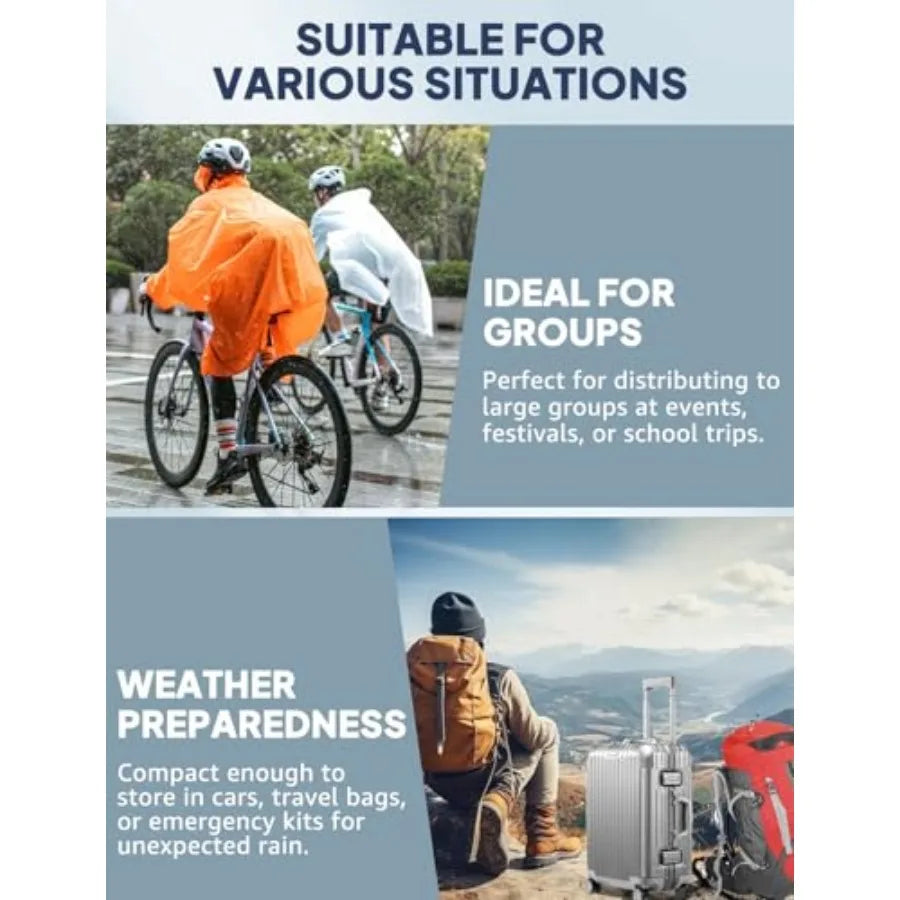 ANYOO Rain Ponchos for Adults Hooded Rain Jackets 2 Pack