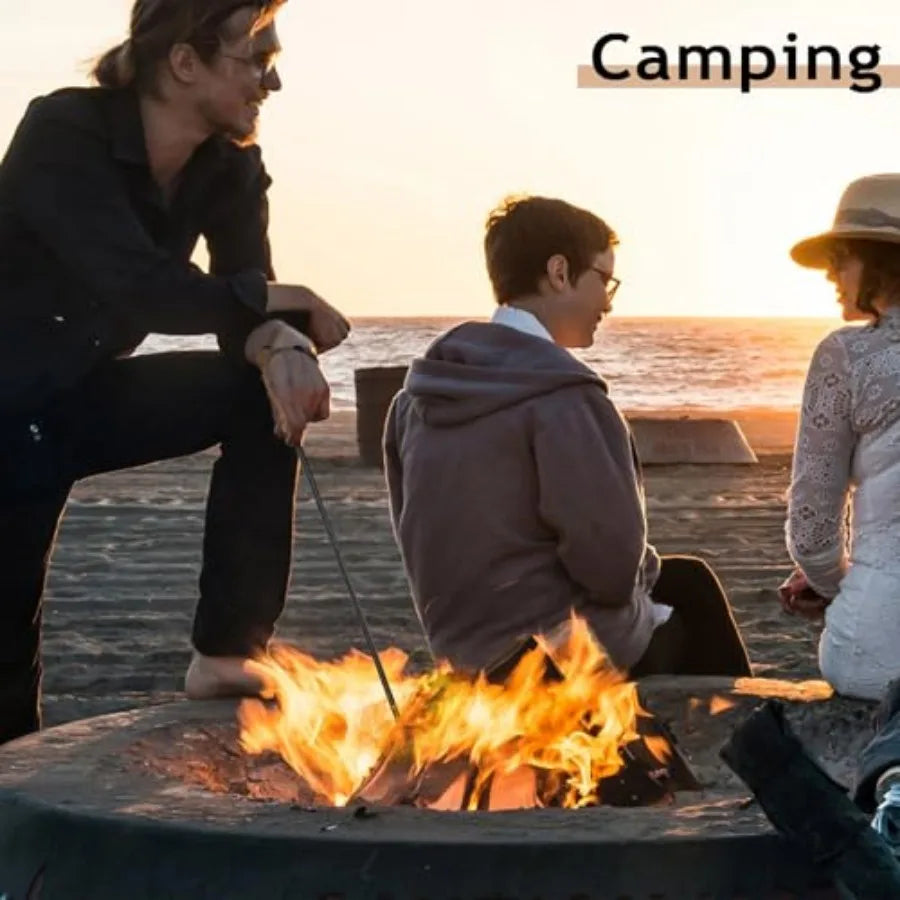 Heavy Duty Camp Fire Stick With Wooden Handle For Camping